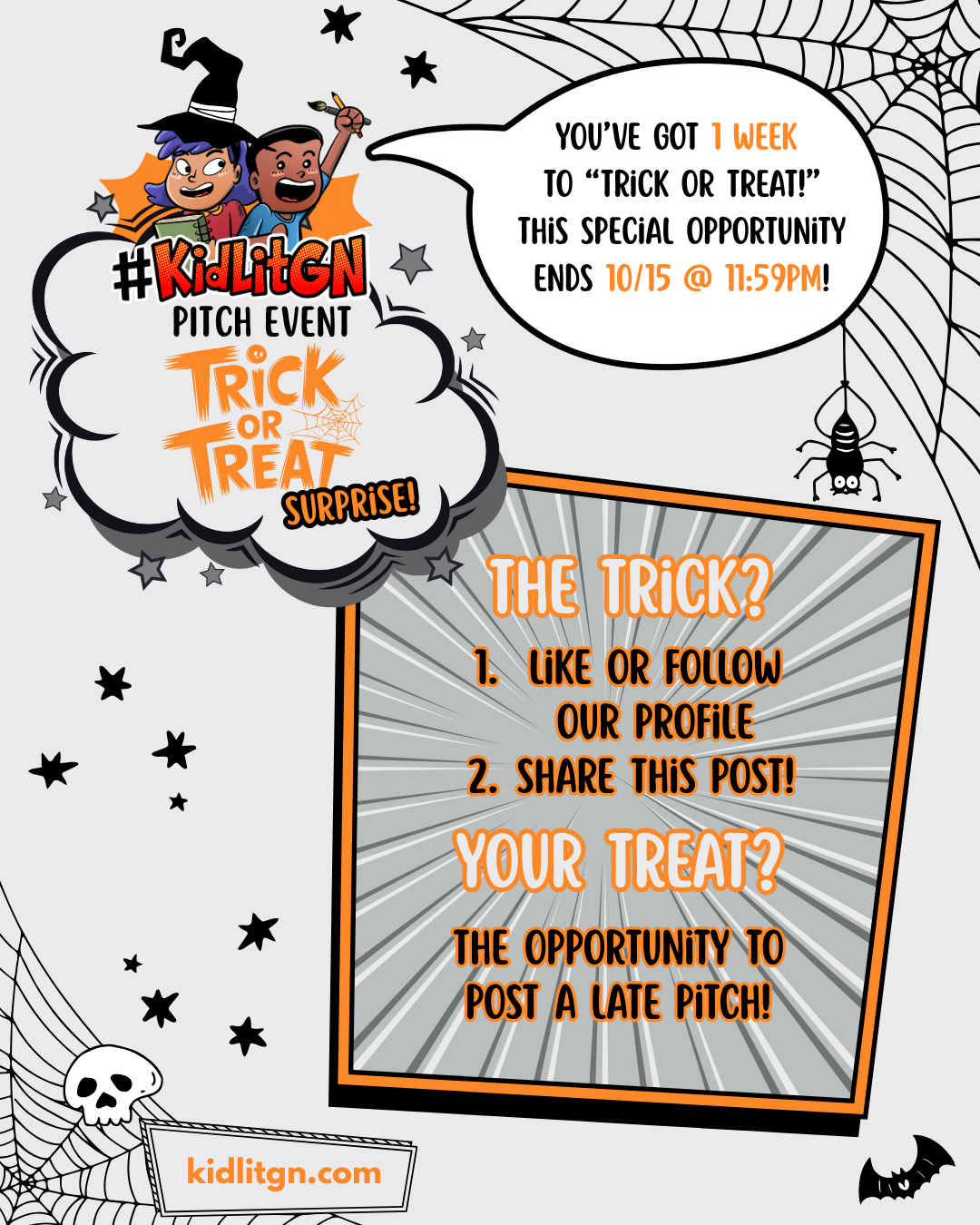 An Early Trick and Treat: One more week for adding pitches.